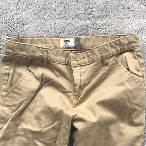 Khaki pants—Old Navy size 14. Boot leg.